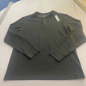 NWT 0.1Algo Boulder Performance Thermal Henley Black Long Sleeve Shirt Size XL